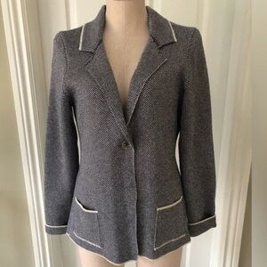 Cocogio Italian vintage metallic tweed knit blazer sweater size large